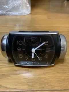 CITIZEN 置時計 アラーム付き ブラック/シルバー