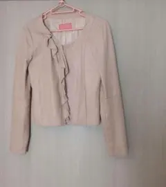 レザー ラム革 ピンクベージュ ジャケット 本革