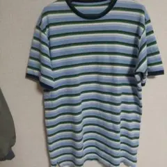 オールドユニクロ マルチ ボーダー 鹿の子 Tシャツ XL