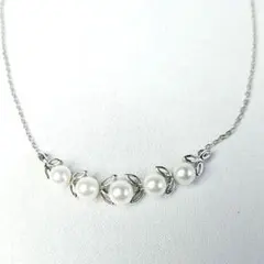 ミキモトMIKIMOTO ☆美品 パールネックレス リーフデザイン あこや真珠 ミキモトMIKIMOTO ☆美品 パールネックレス リーフデザイン あこや真珠