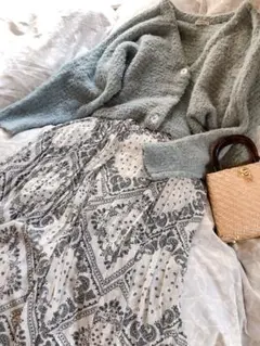 【fifth】バンダナ柄　プリーツロングスカート　夏用　M