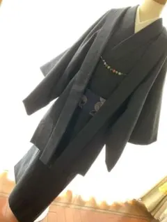 男性用キモノ 正絹 亀甲柄 着物 羽織 2点セット⭐︎