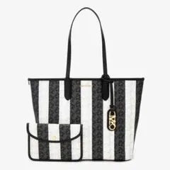 使用感少なめ マイケルコース エリザ シグネチャーロゴ リバーシブルトート