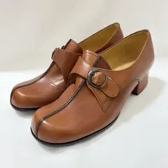 【美品】 銀座ワシントン パンプス ブラウン 23.5cm レザー ビンテージのサムネイル