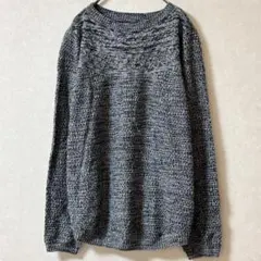 美品✨Croft & Barrow 【L】グレー編み模様セーター 長袖 海外古着