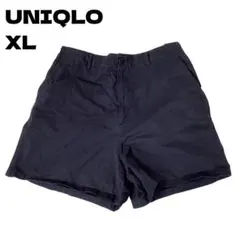 ユニクロ チノショートパンツ XL ネイビー レディース ハイウエスト 古着のサムネイル