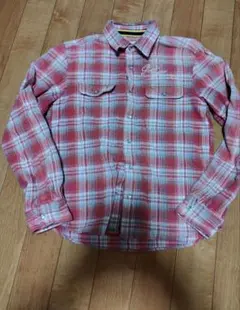 Rugged Wear 赤と白のチェック柄長袖シャツ