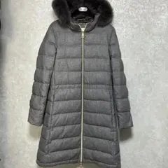 【美品】HERNO　ヘルノ　カシミヤ　シルク　ファー　ダウン　ロング　44