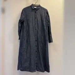 美品　無印良品　インディゴ　シャツワンピース Sサイズ