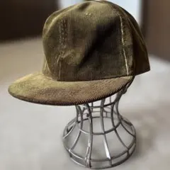 カーキ コーデュロイ ベースボールキャップ　迷彩柄