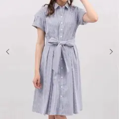 CLEAR IMPRESSION　ストライプシャツワンピースのサムネイル