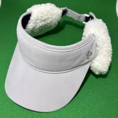 【美品】デサントGOLF★イヤーマフ付きゴルフサンバイザー★