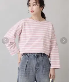 【Le minor】PETIT COPAIN ボーダートップス　ピンク