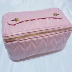 メイクポーチ 大容量 ピンク キルティング 可愛い 旅行 化粧品ケース 収納