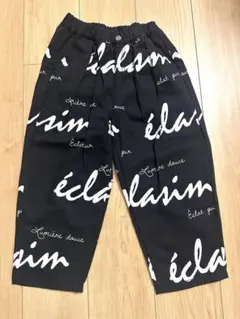 ロゴ総柄 ロングパンツ ブラック