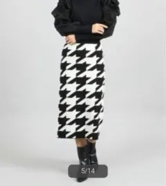 美品　FENNEL スカート　スコットクラブ　千鳥格子　ヤマダヤ　ニットスカート