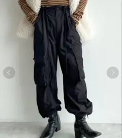 裾リボンナイロンカーゴパンツ　wclosetのサムネイル