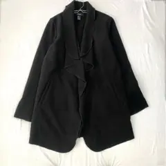 【フォーエバー21】ロングコート ショールカラー スナップボタン ポケット有 S