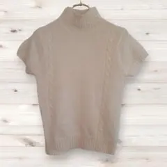 O0935【LA HORNER】半袖セーター（M）ニット ウール モヘア