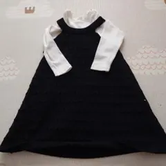 petit main 黒 長袖 ワンピース 90