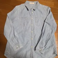 デニムブルー 長袖シャツ