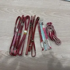 和装小物 7点まとめ売り 帯締め 帯揚げ 赤系 セット 着物