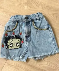 【値下げ中！】キッズ デニムショートパンツ ベティスパンコール 90
