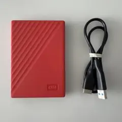 ■WD■ポータブルHDD■2TB■赤■稼働時間361時間■USB 3.0