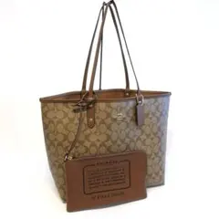 COACH　コーチ　シグネチャー　リバーシブル　トートバッグ　ポーチ付き
