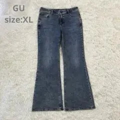【GU ジーユー】スリムフレアジーンズ　ストレッチ　大きめ　レディース【XL】