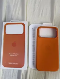 Apple iPhone17Pro Maxシリコンケース 純正互換品 オレンジ