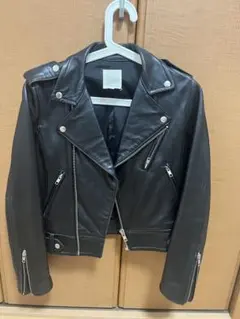 ブラック レザー ライダースジャケット