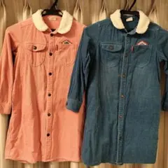 BREEZEコーデュロイ ボア襟 シャツワンピース 2色セット