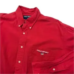 90’s POLO SPORT 長袖 シャツ Lサイズ 赤