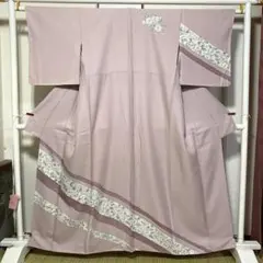 着物-辻が花着物245【訪問着】【正絹】【新品未使用しつけつき】くすみピンク