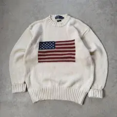 Polo by Ralph Lauren コットンニット 星条旗 白
