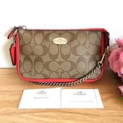 COACH コーチ　ミニバッグ　アクセサリーポーチ　シグネチャー　ワンショルダー