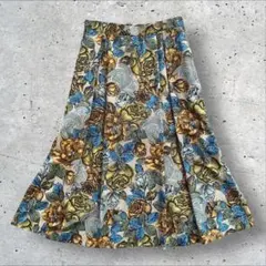 vintage フレアスカート 花柄 総柄 レトロ ヴィンテージ風