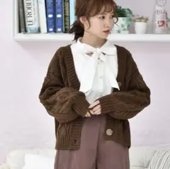 emsexcite RETRO GIRL ブラウンカーディガン