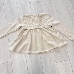 美品　プティアンジュ　しまむら　長袖　トレーナー　春　花柄　ベージュ　120