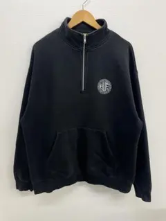 HUF ブラック ハーフジップ スウェット XXL