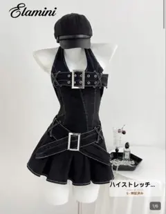 ハイウエストデニムスカート　ワンピース