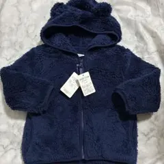 新品タグ付き　フリース クマ耳フード付きアウター size95モコモコ　くま