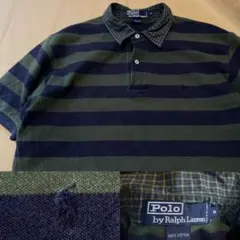 90s Ralph Lauren ラルフローレン ポロシャツ ボーダー 刺繍