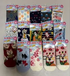 SALE！！新品未使用　和風デザイン キッズ靴下 15足セット　　15-19cm