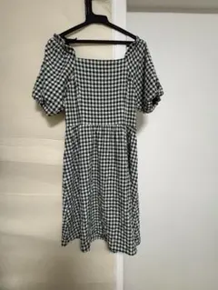 チェック柄 半袖ミニワンピース Mサイズ