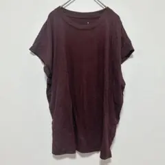 アニューデイ XL Tシャツ チュニック ブラウン ゆったり モダール混