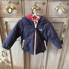 Xガール　リバーシブルダウンコート 100cm ネイビー/チェック