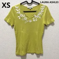 【789】LAURA ASHLEI 刺繍　半袖Tシャツ　XSのサムネイル