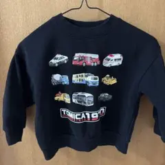 トミカ 車両プリント クルーネック トレーナー 110cm